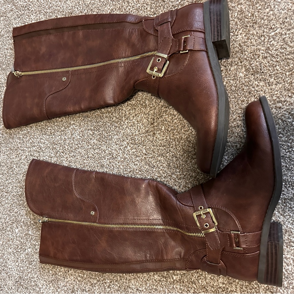 G By Guess Harson Women Riding Boots , Dark Brown